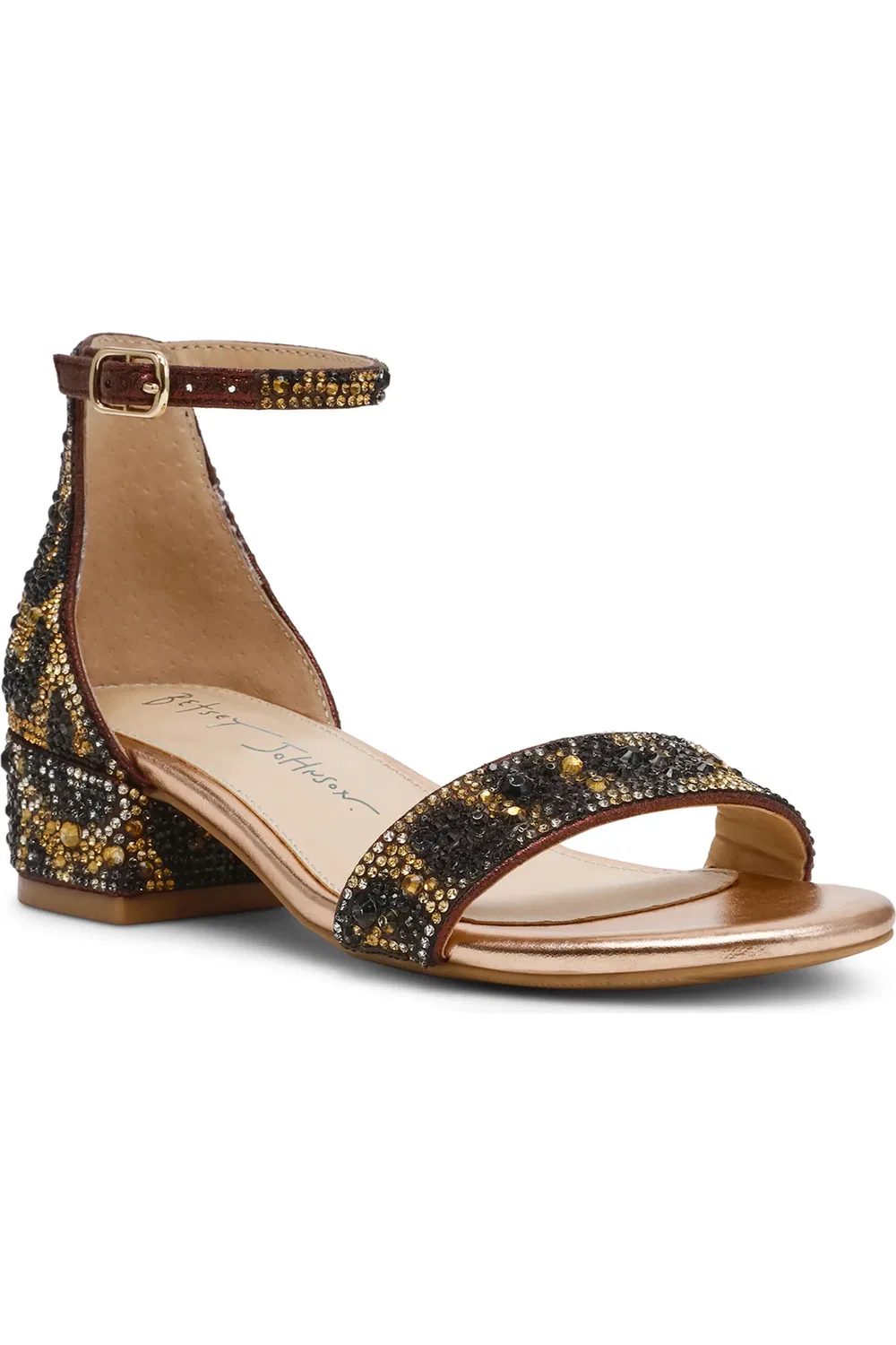 Детские сандалии на щиколотке со стразами Rhinestone Betsey Johnson, Leopard