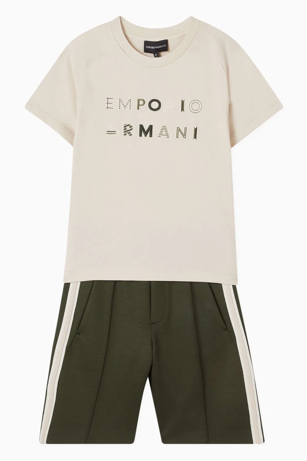 Шорты хлопковые с логотипом Emporio Armani, зеленый — фото 2