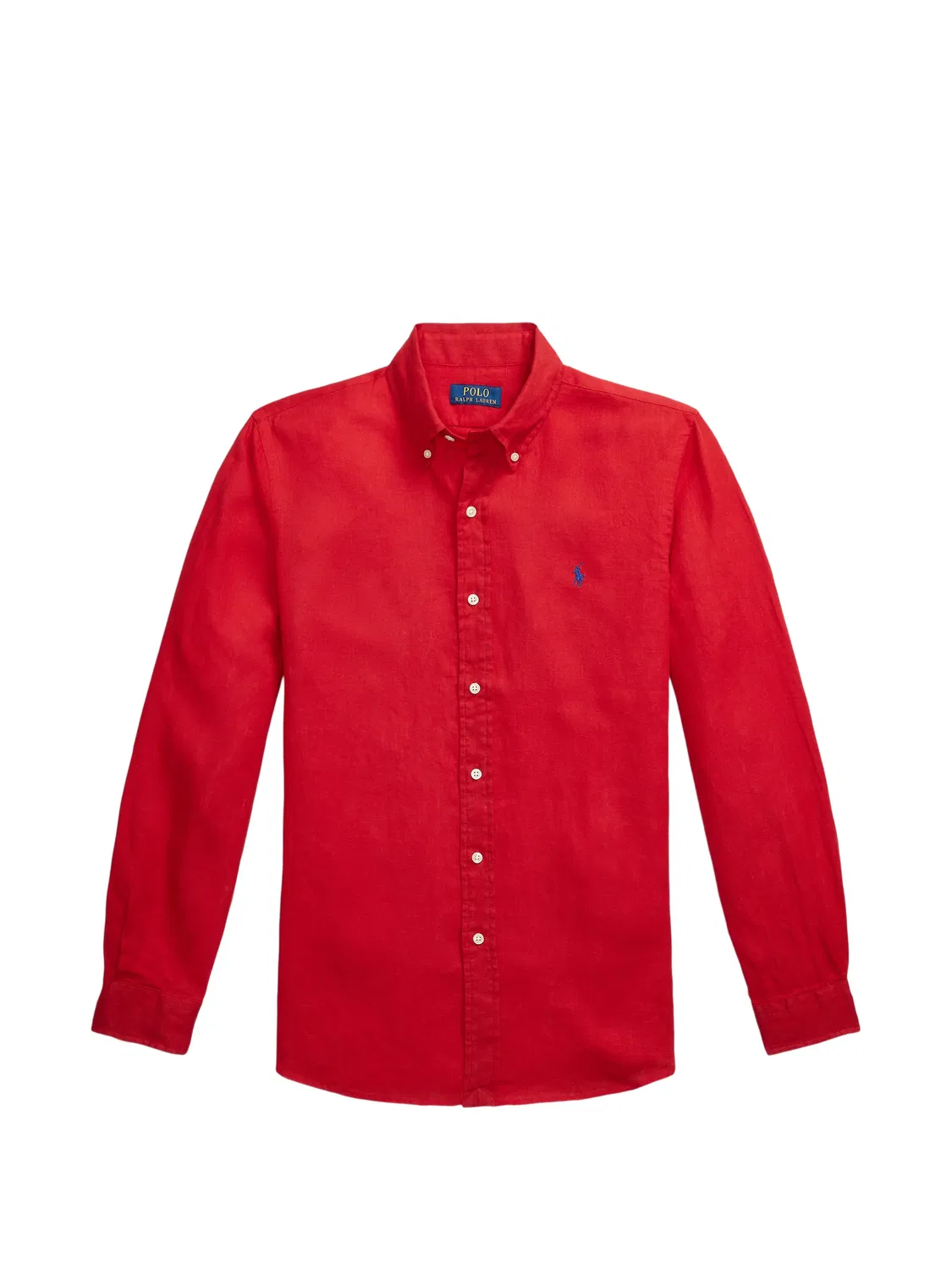 Льняная рубашка на пуговицах красная Polo Ralph Lauren, красный