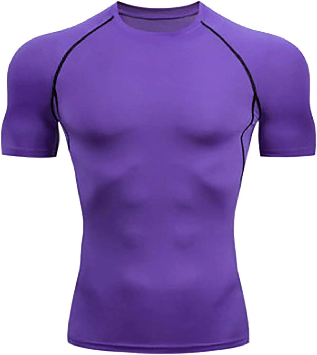 Мужская компрессионная футболка Athletic Gym Workout Running Undershirts, Purple
