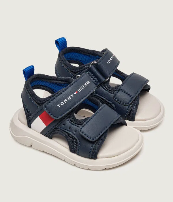 Детские сандалии для девочек из ткани Tommy Hilfiger, Blu Marino — фото 2