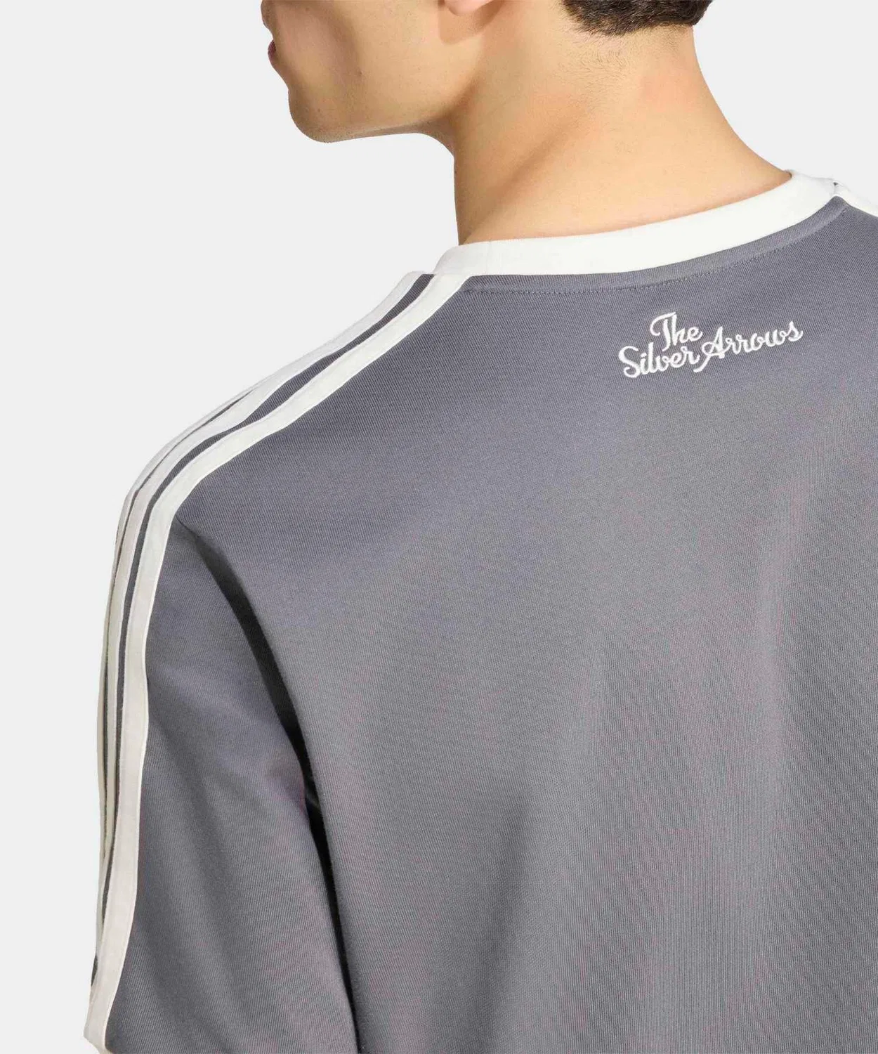 Мужская футболка с принтом Mercedes-AMG Petronas F1 Team Silver Arrows Icon Adidas, Серый — фото 4