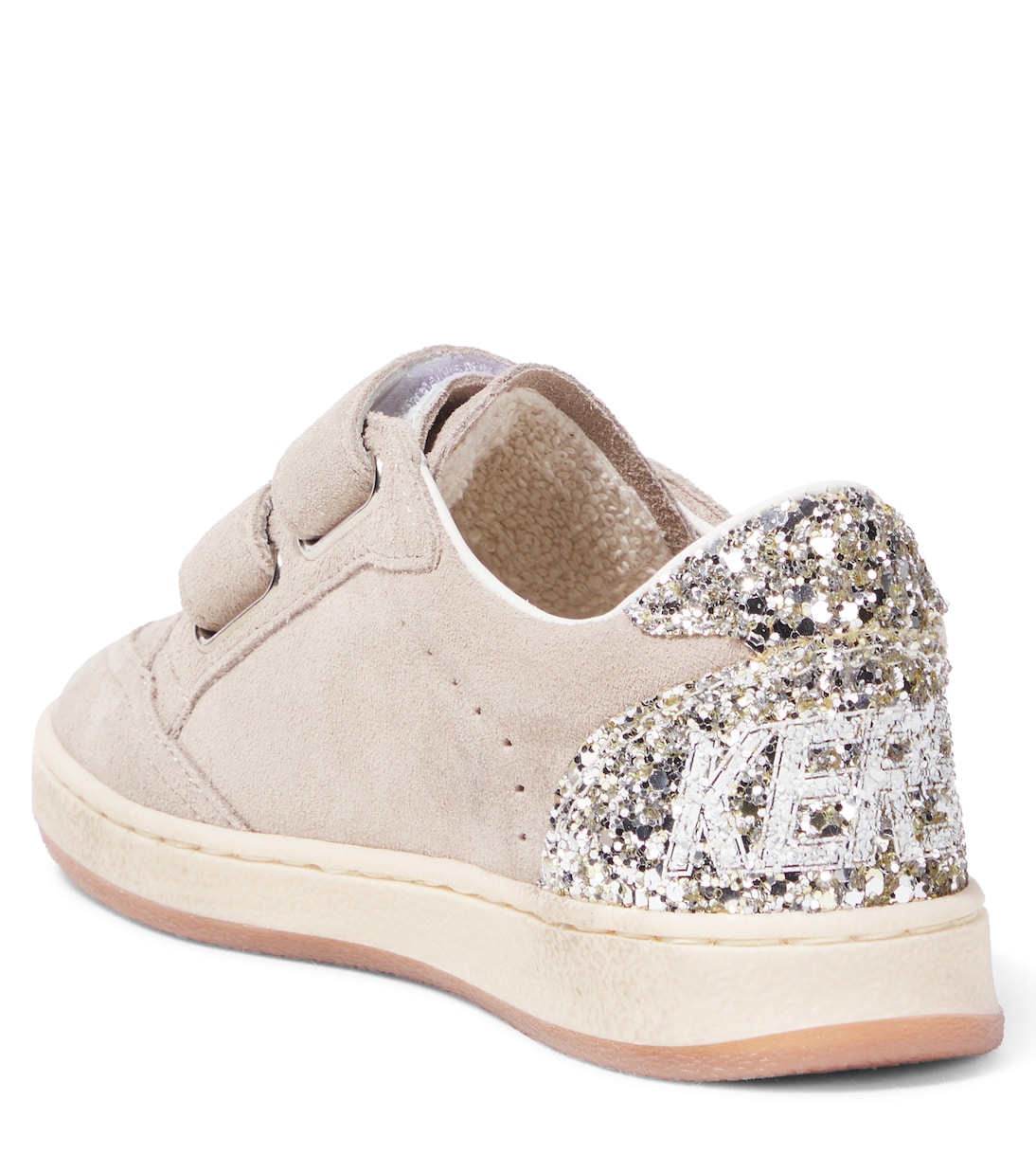 Балетки Ball Star из замши с блестками Golden Goose Kids, бежевый — фото 3