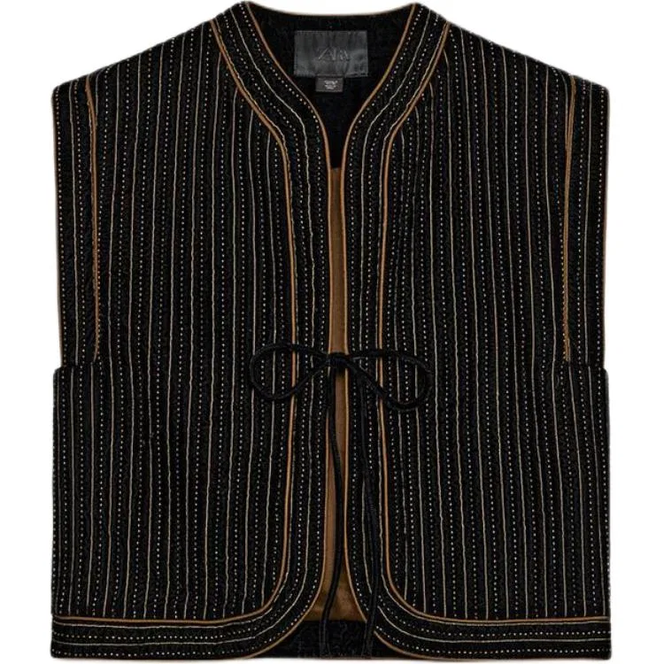 ZARA Женский топ без рукавов ZW Limited Edition, Черный