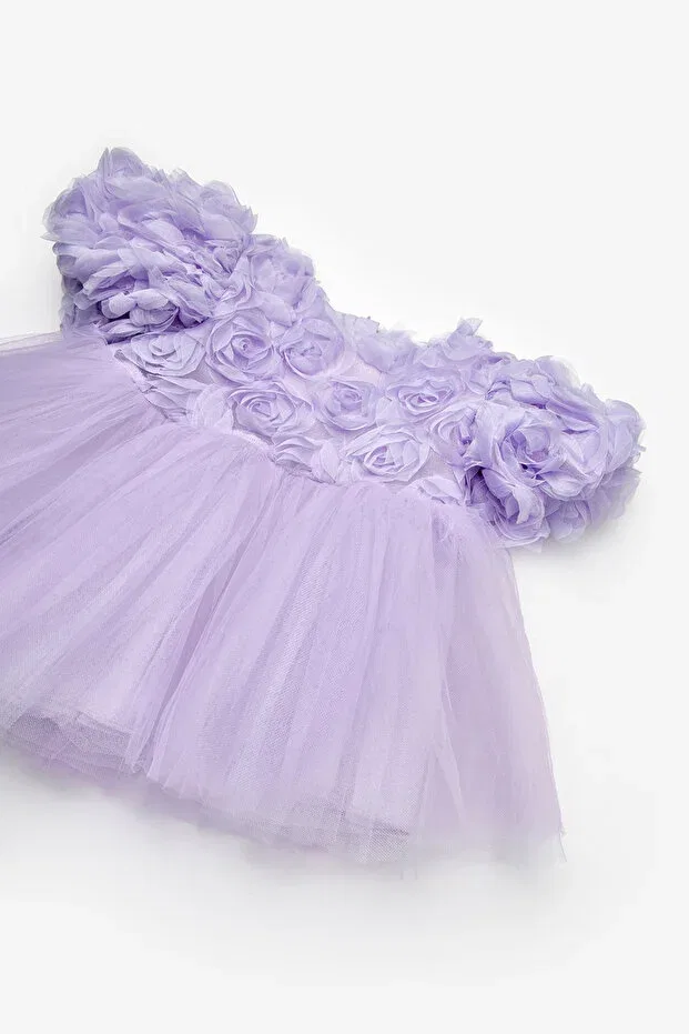 Детское платье для девочек с принтом Elina Le Mabelle, Lilac — фото 3