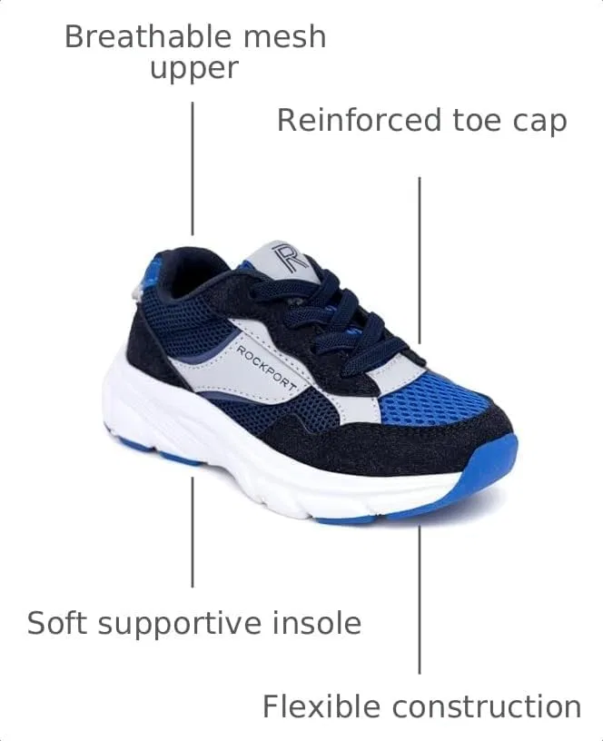 Детские кроссовки для мальчиков с шнуровкой-резинкой Rockport, Navy Cobalt — фото 3
