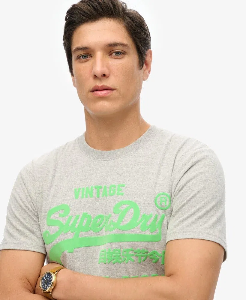 Мужская футболка с принтом VL Tri Superdry, Sporty Grey Melange — фото 3