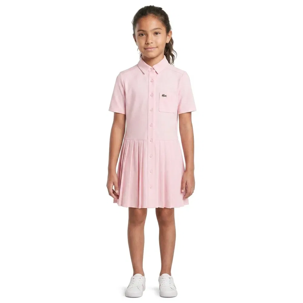 Платье с коротким рукавом Lacoste Kids, розовый — фото 3