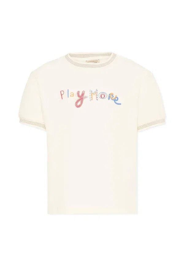 Футболка с вышивкой Print T-shirt Tru Trussardi Junior, ivory, слоновая кость