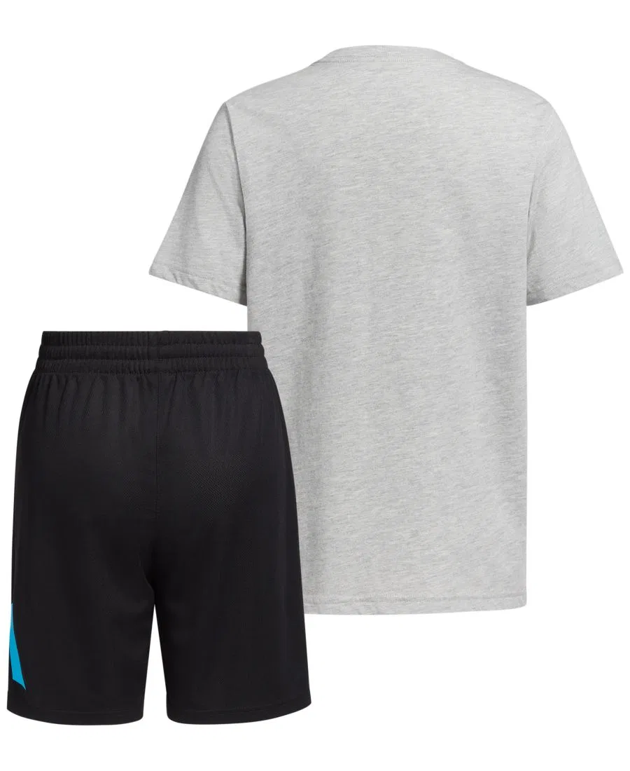 Комплект из футболки и шорт для мальчика, с длинным рукавом, 2 предмета adidas, Gray Heather — фото 2