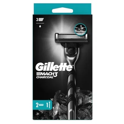 Бритвенный станок с 2 сменными головками Gillette Mach3 Charcoal