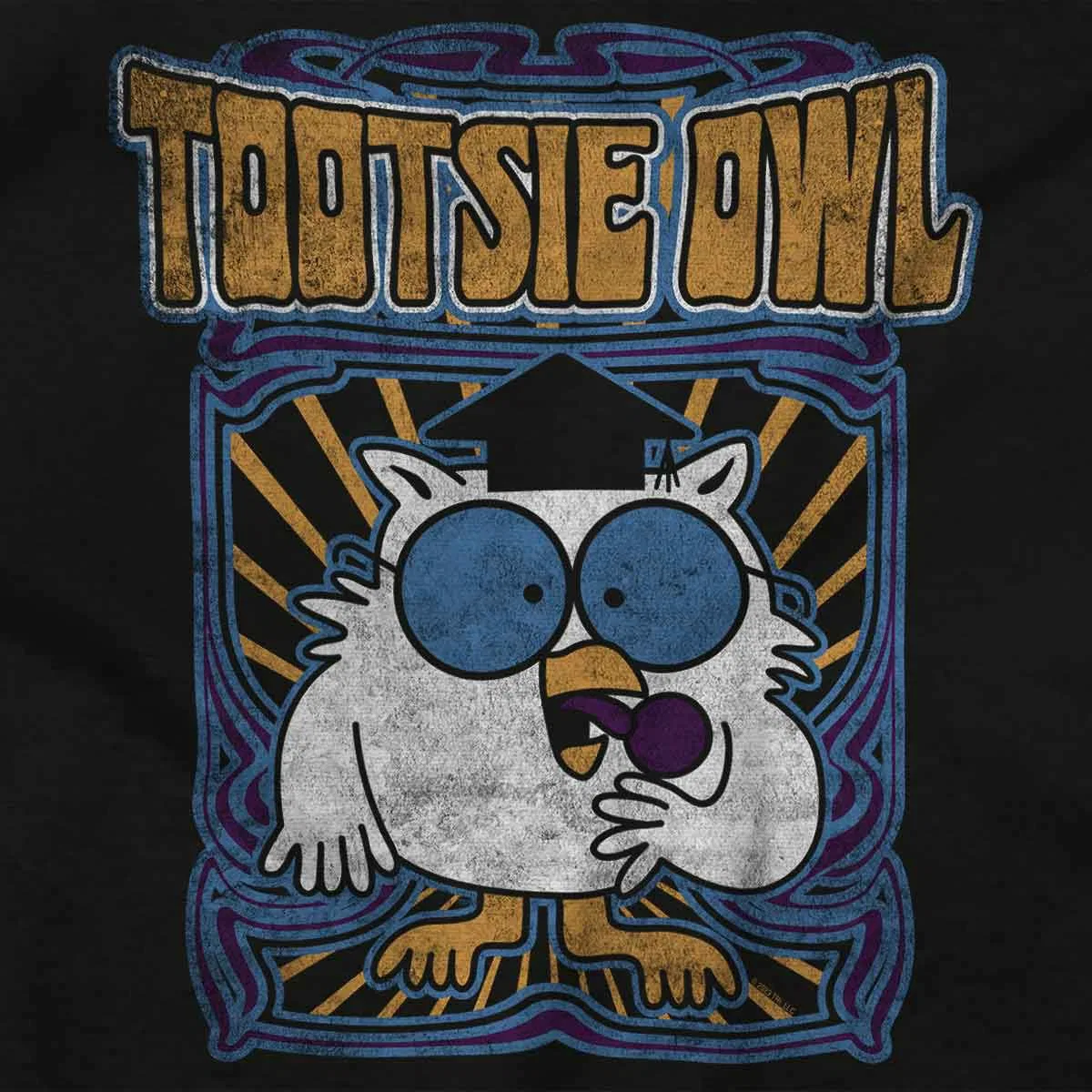 Детский боди-комбинезон с принтом Tootsie Pop Mr Owl Hippie Mascot Brisco Brands, Black — фото 2