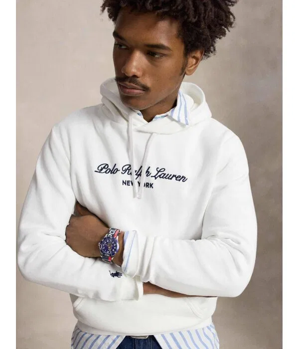 Мужское худи с капюшоном Polo Ralph Lauren, белый — фото 4