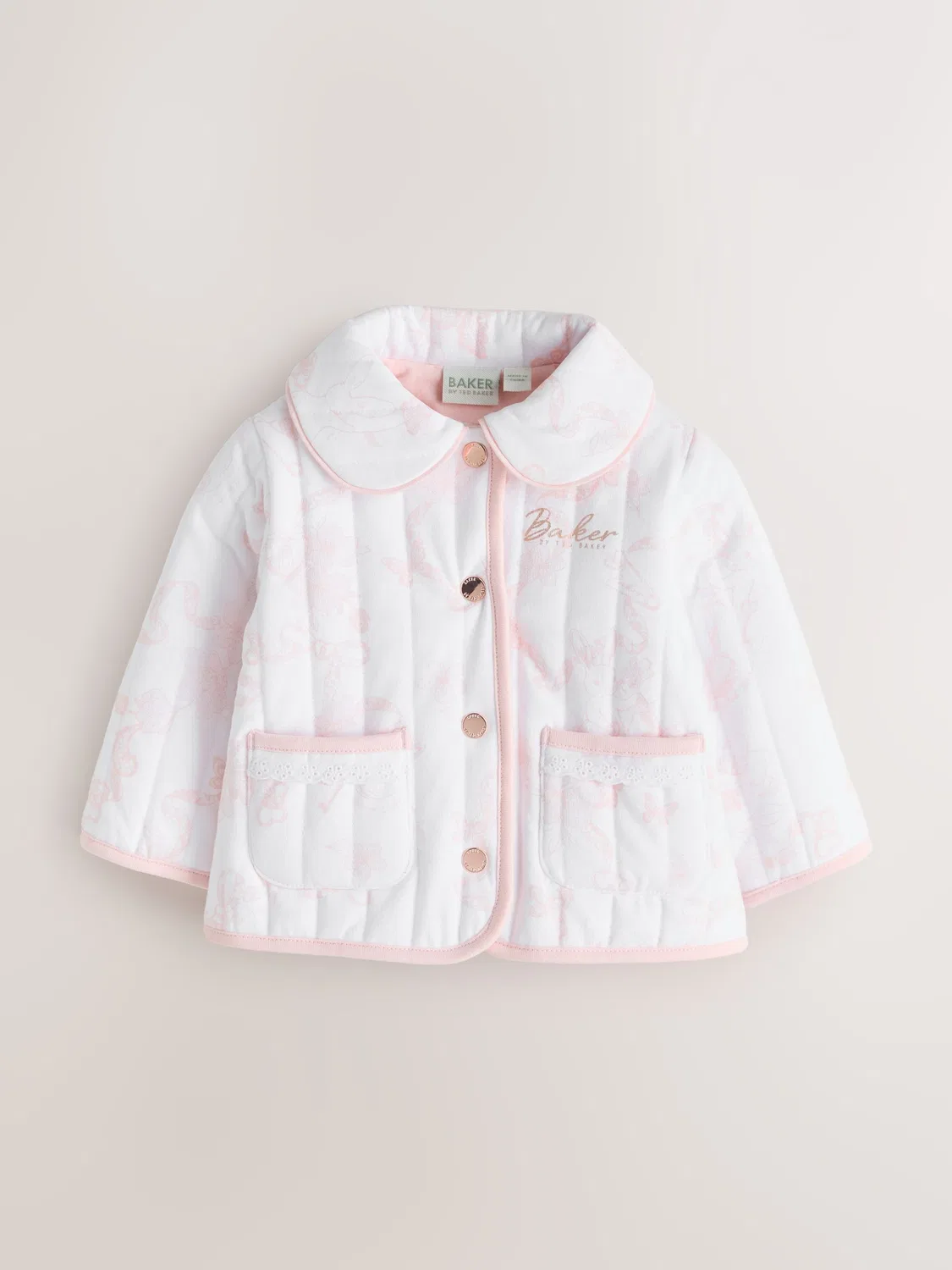 Куртка стеганая с кроликами Baker by Ted Baker, белый