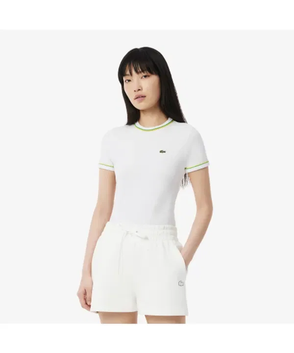 Футболка Lacoste Slim Fit с двойной отстрочкой, темно-синяя