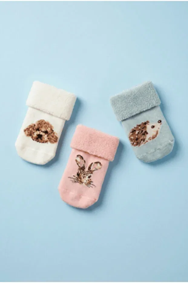 Детские носки для девочек с животными принтом 3 пары Bony Socks, Patterned — фото 4