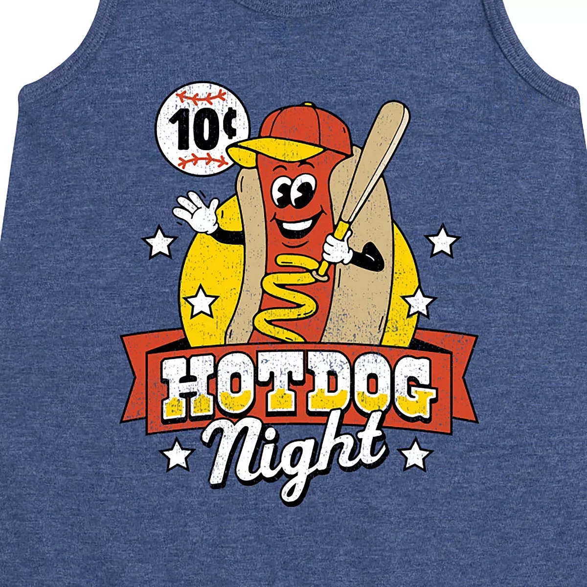 Детское платье-трапеция без рукавов с принтом Ten Cent Hotdog Night Instant Message, Heather Navy — фото 2