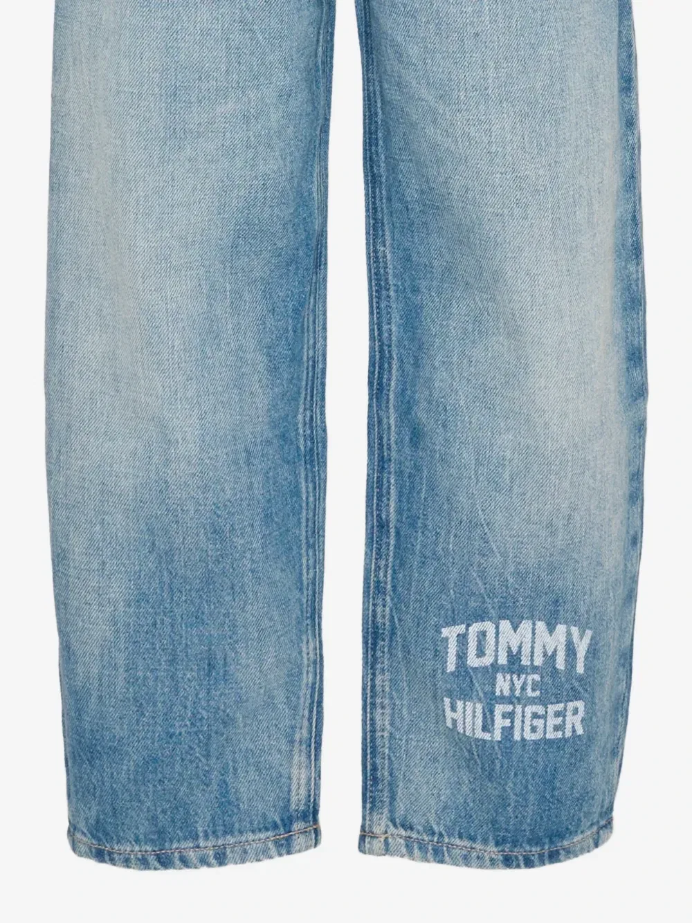 Джинсы-«бочки» с логотипом Tommy Hilfiger Junior, синий — фото 3