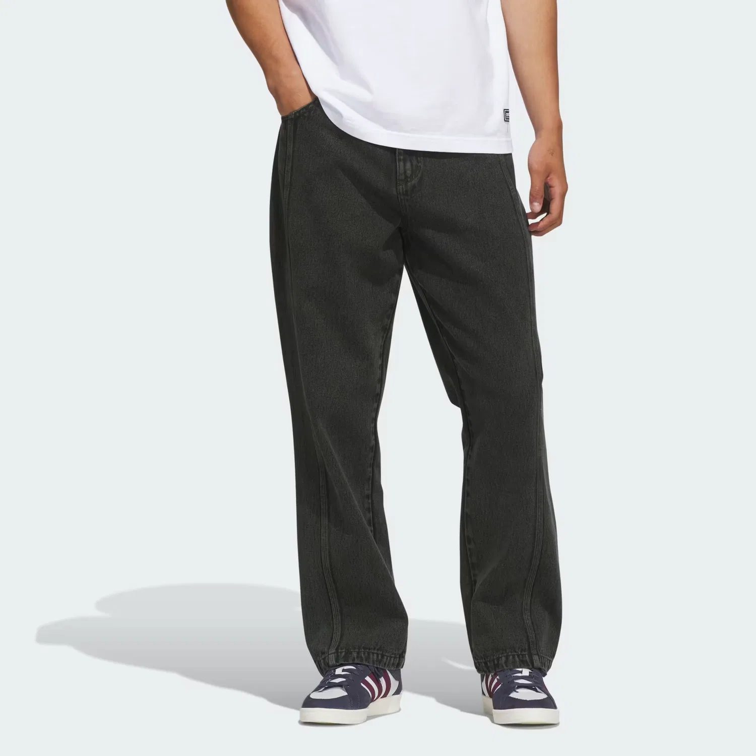 Джинсы с эффектом кислотной стирки Skateboarding Acid Washed Pants Adidas Originals, серый — фото 3