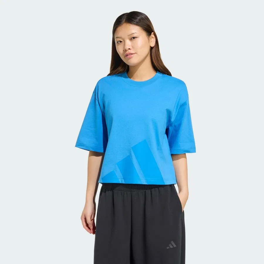 Футболка с длинным рукавом Essentials Big Logo Boyfriend Tee adidas, Синий