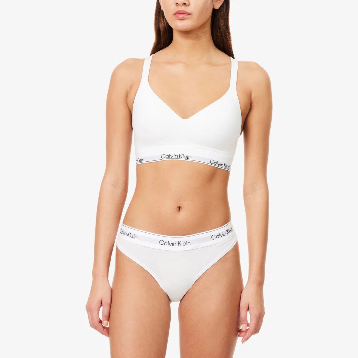 Бюстгальтер Icon Lift из смеси хлопка и модала Calvin Klein, белый — фото 2