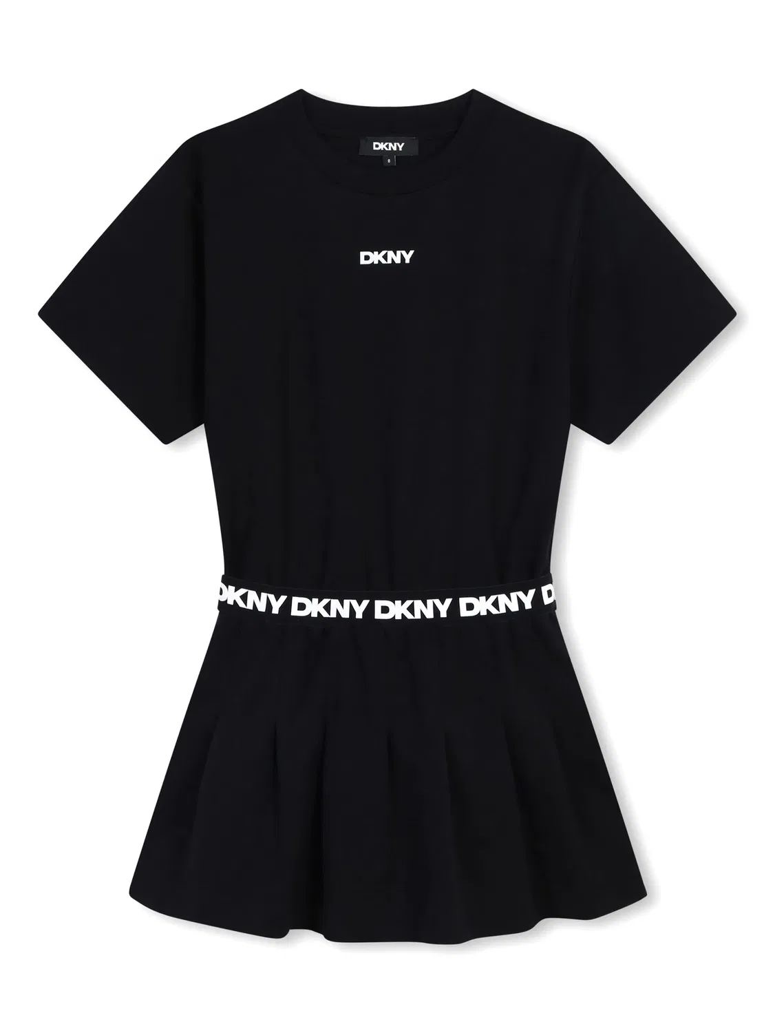 Платье с короткими рукавами и логотипом DKNY, черный