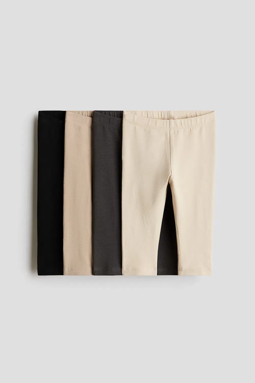 Комплект из 4 леггинсов из хлопкового трикотажа H&M, Hellbeige/Dunkelgrau