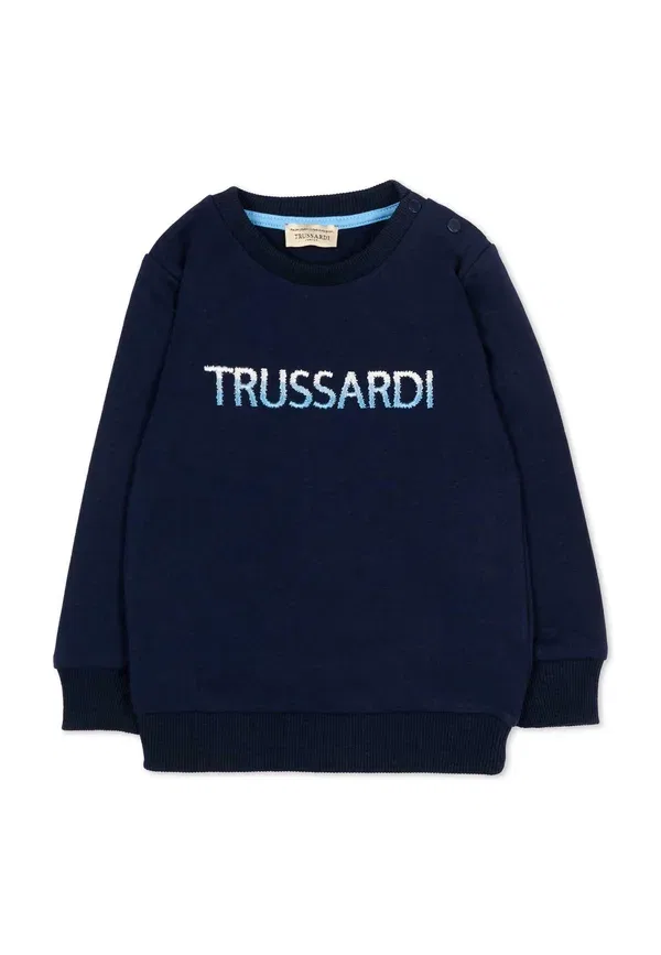 Худи хлопковое Sweatshirt Tru Trussardi Junior, синий