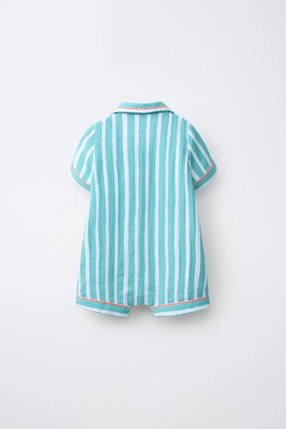 1 месяц - 2 года / Полосатый спальный комбинезон с цветочной нашивкой ZARA, Blue/White — фото 2