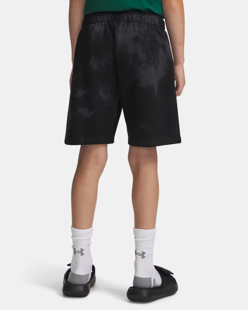 Шорты детские из хлопкового флиса с кулиской UA Icon Fleece Vintage UnderArmour, Black — фото 2