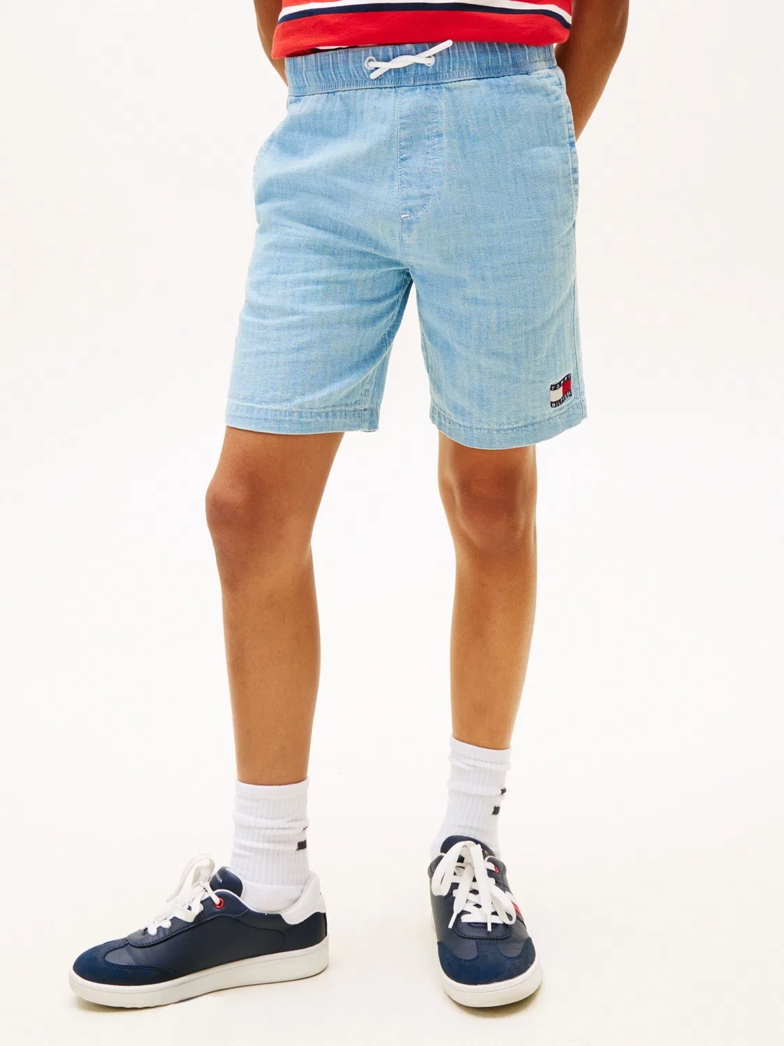 Шорты хлопковые, Wavy Flag Herringbone Tommy Hilfiger, синий