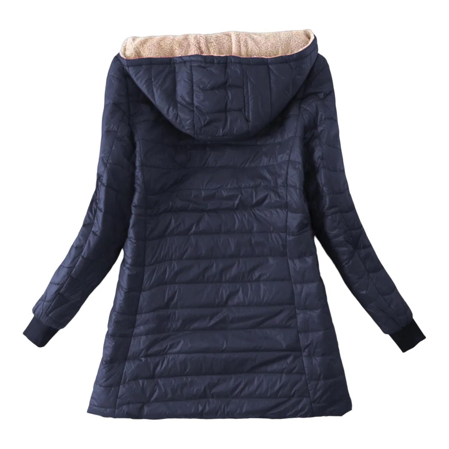 Женское зимнее пальто с капюшоном и утеплителем, Blu navy — фото 4