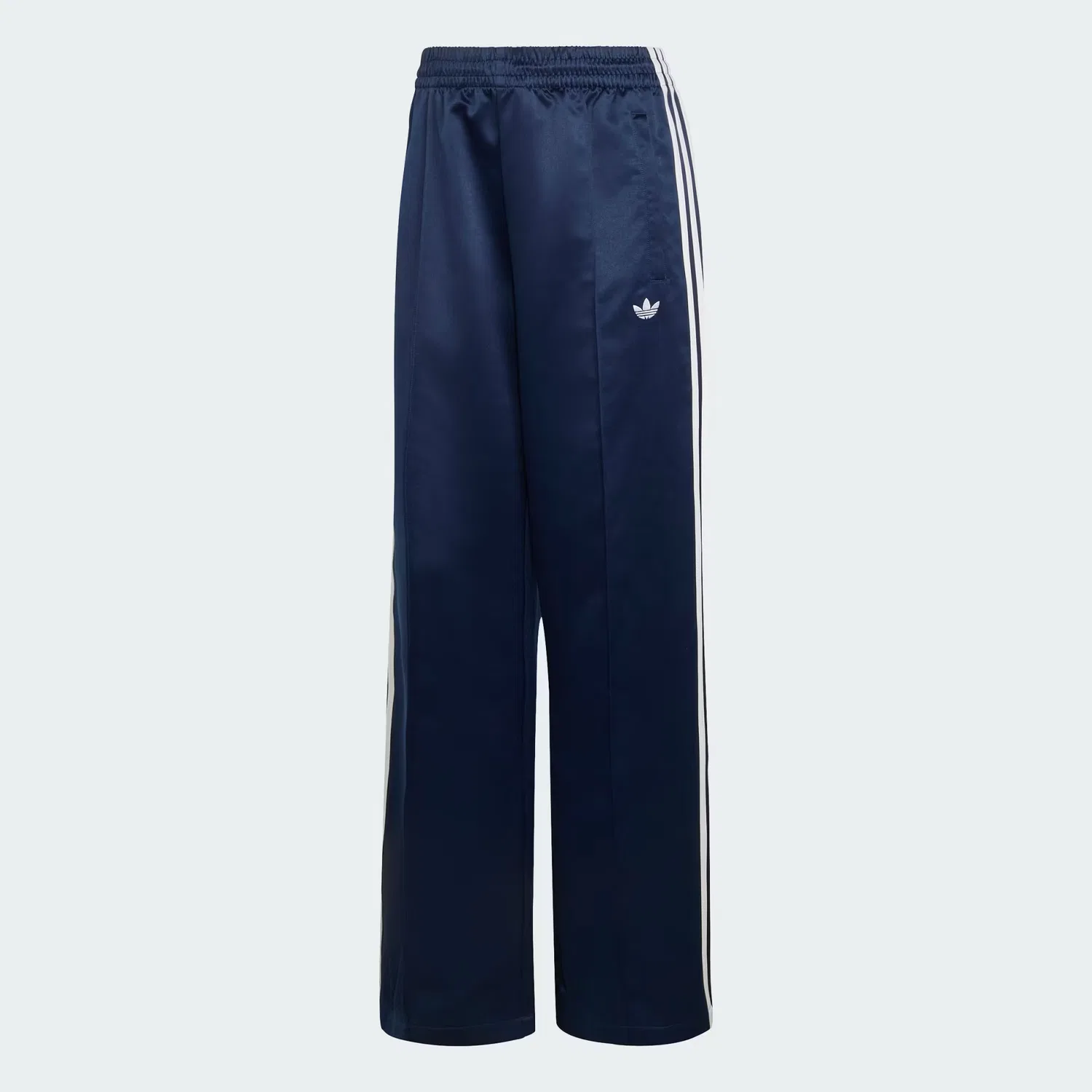 Женские спортивные брюки свободного кроя из сатина SATIN SST Loose Track Pant Adidas Originals, Night Indigo/White — фото 4