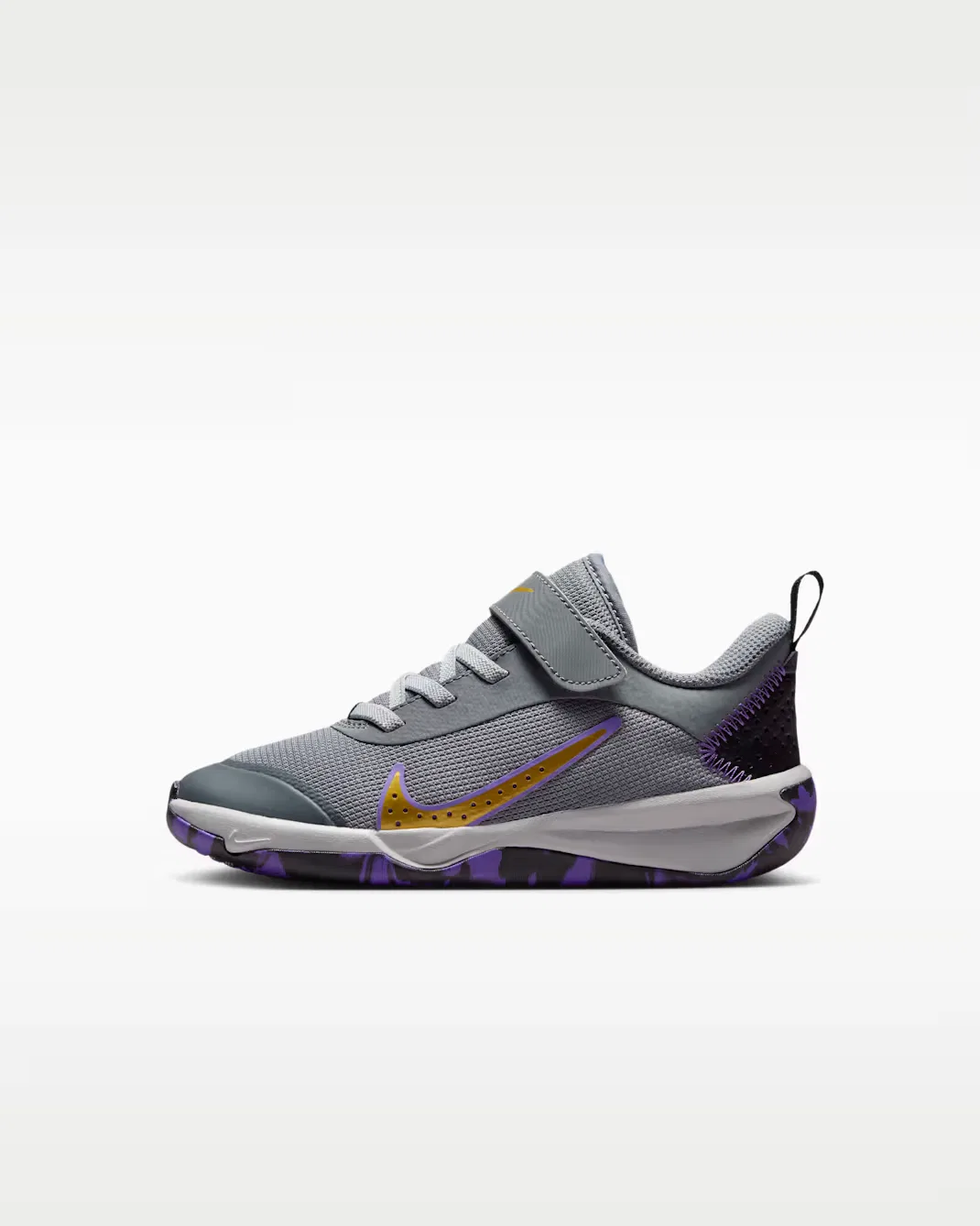 Детская обувь Nike Omni Multi-Court, Smoke Grey/Action Grape/Light Smoke Grey/Metallic Gold