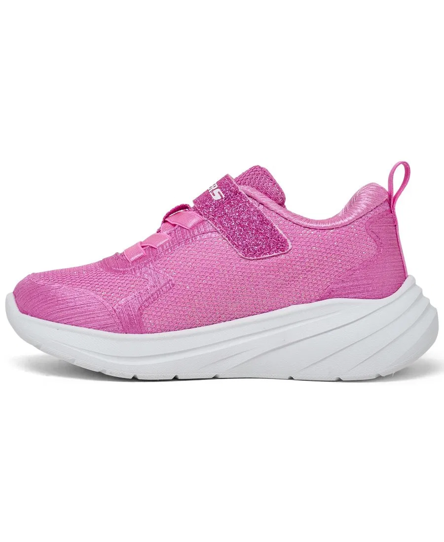 Кроссовки детские с блестящим верхом, с ремешком Skechers, Hot Pink — фото 3