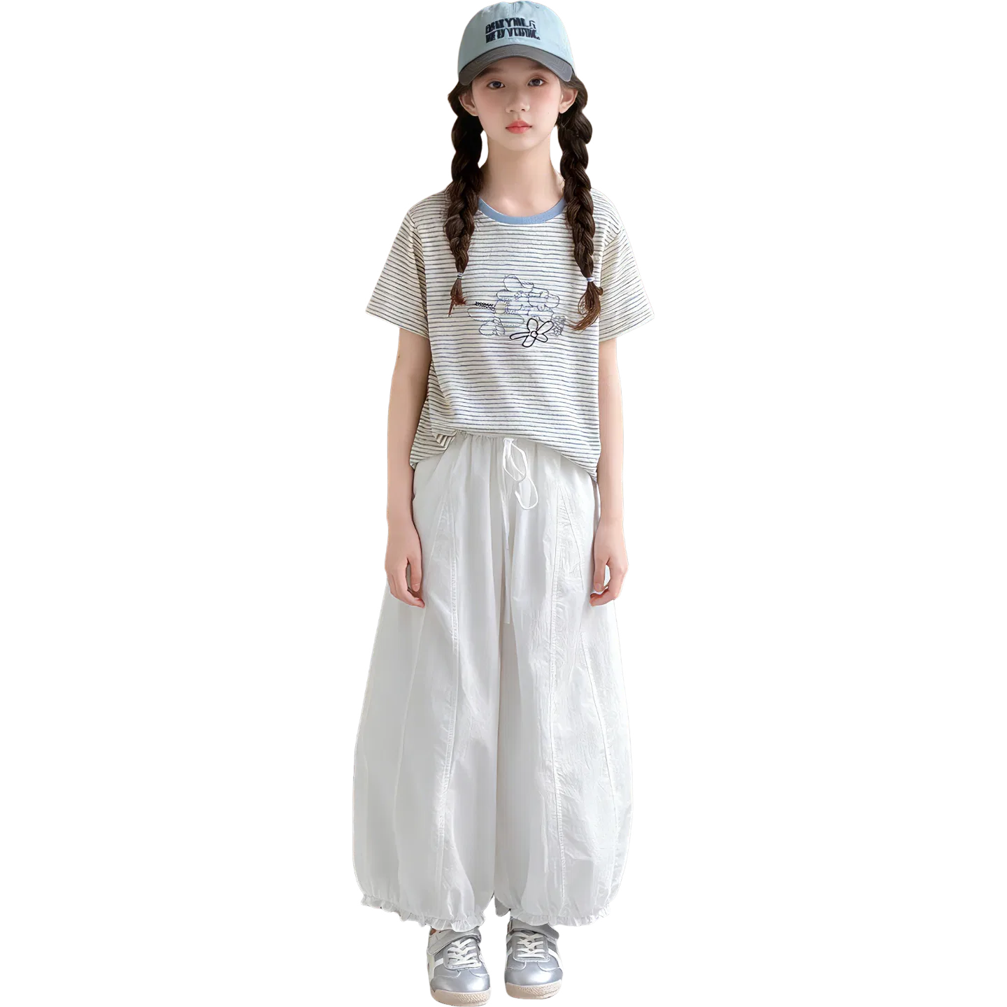 Детский комплект для девочек с коротким рукавом Lanza, White