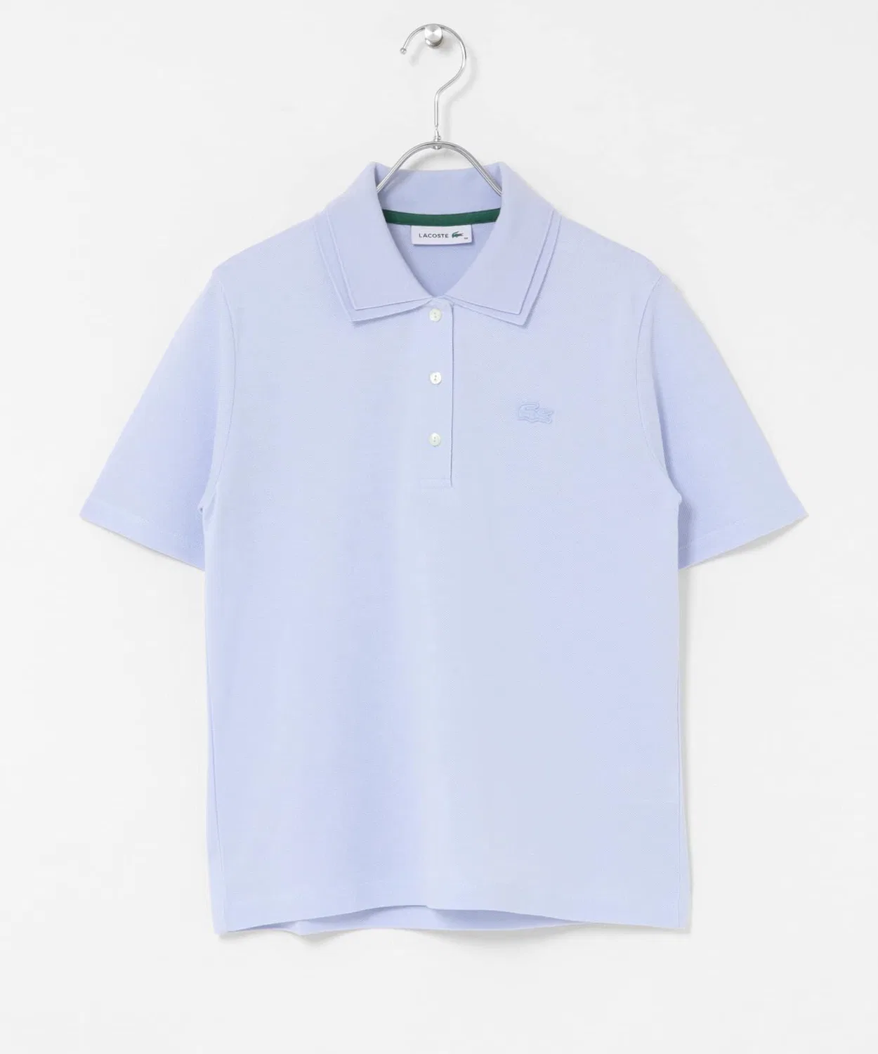 Женский поло-рубашка с двойным воротником, белая LACOSTE — фото 4