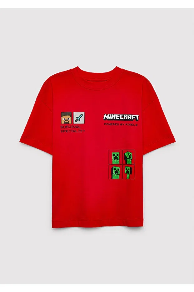 Детская футболка с принтом для мальчиков Minecraft Mavi, Red — фото 4