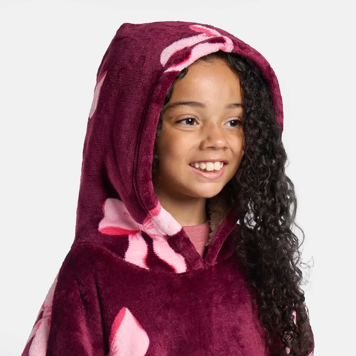 Детский худи из флиса с капюшоном Mini me bows Ohs, Burgundy — фото 2