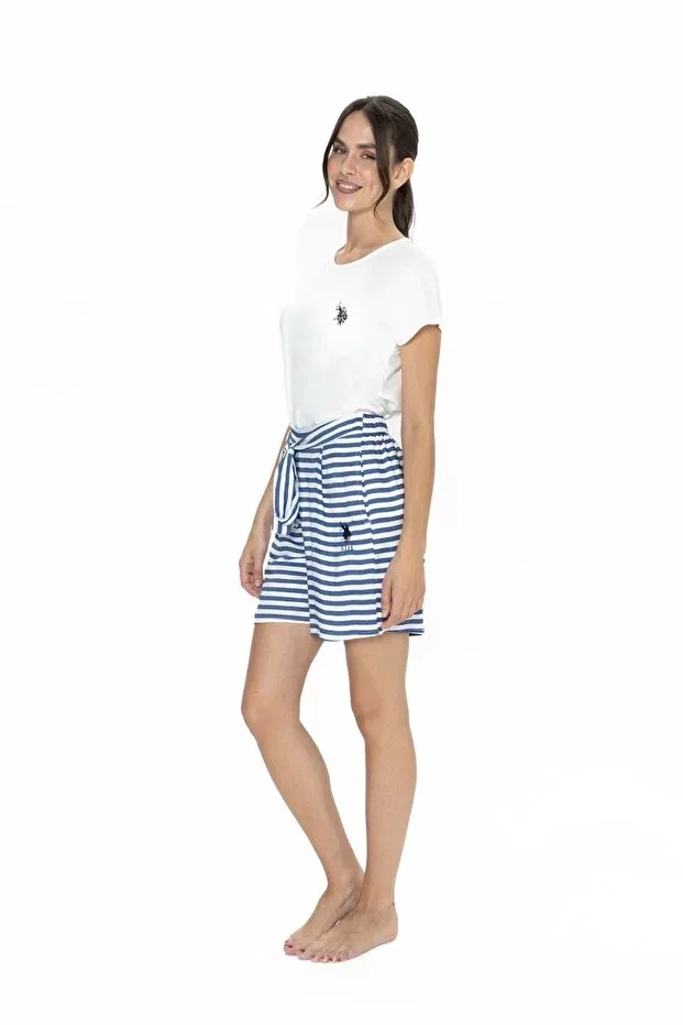 Женский комплект пижамы с коротким рукавом Homewear U.S. Polo Assn., Ecru — фото 2