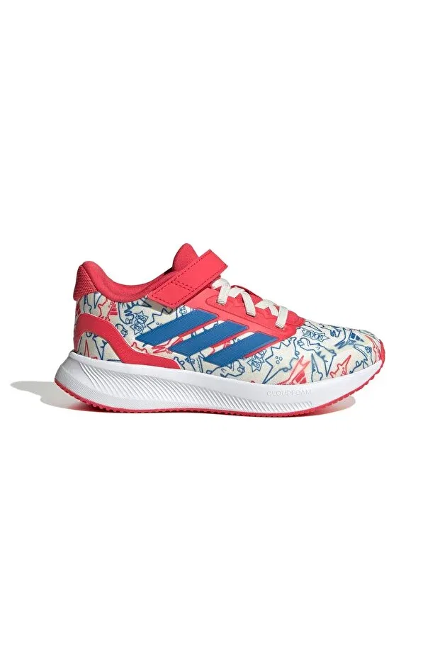 Детские кроссовки для девочек с принтом Runfalcon 5 dino Adidas, Off White-Bright Royal