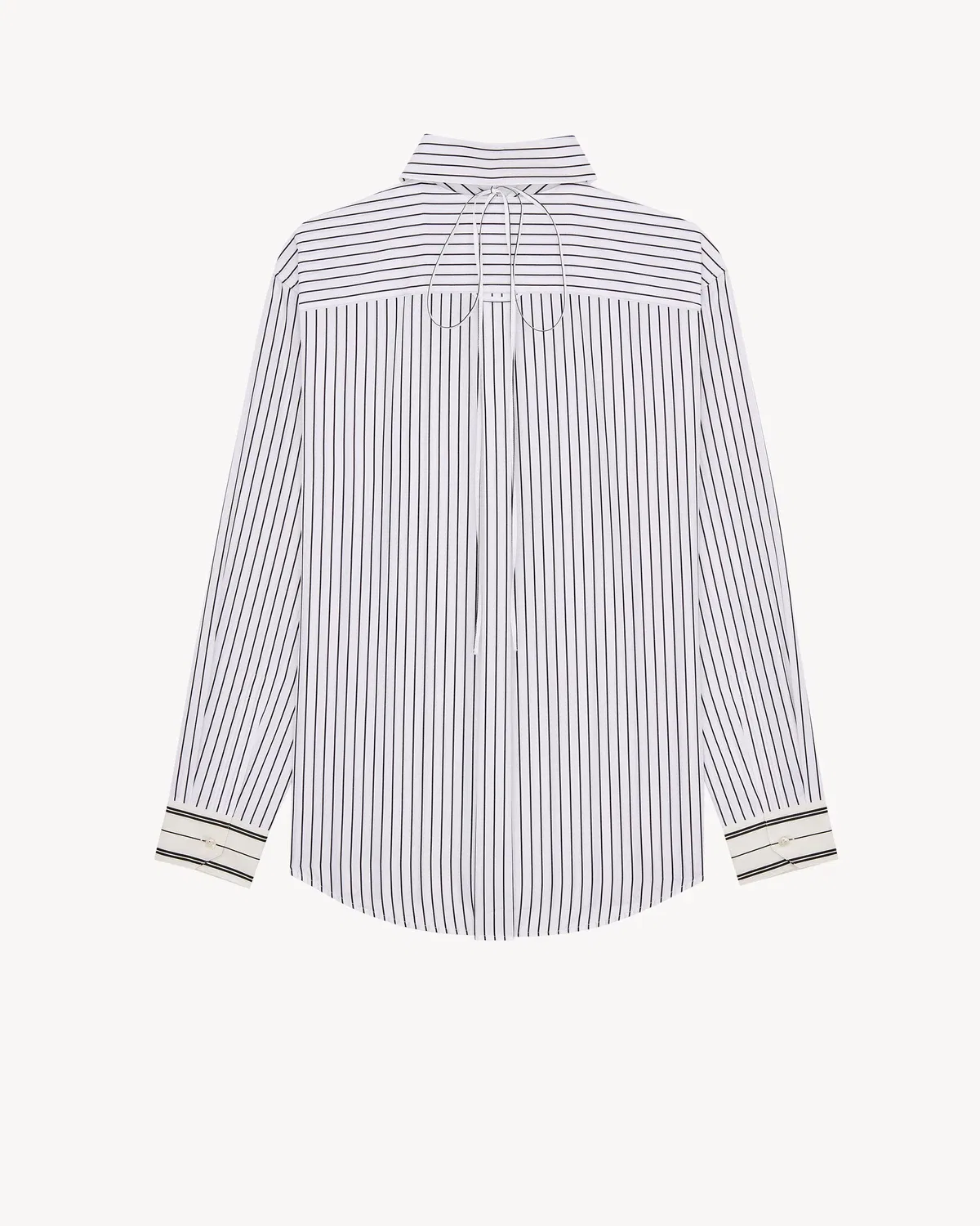 Рубашка Winchesters из поплина из сатина в полоску SAINT LAURENT, черный — фото 3