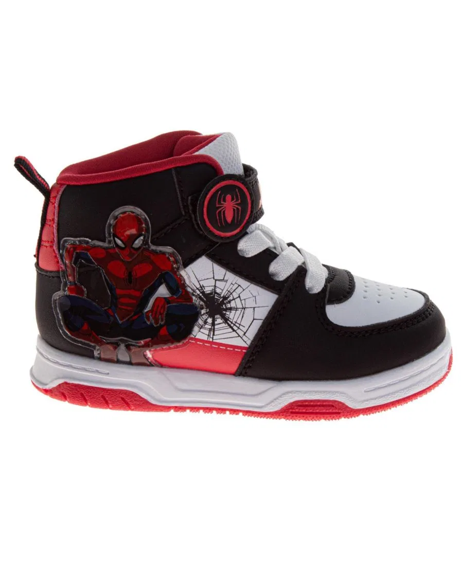 Кроссовки высокие с принтом Spider-Man, Black Red — фото 2