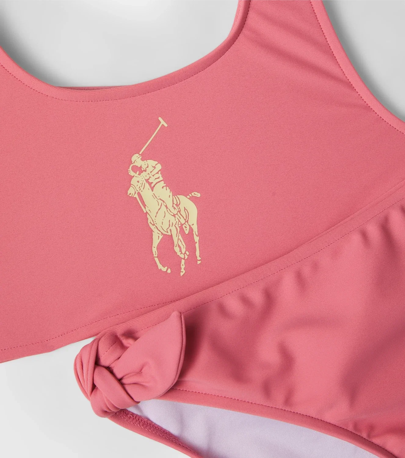 Раздельный купальник с логотипом и бантом Polo Ralph Lauren Kids, розовый — фото 4