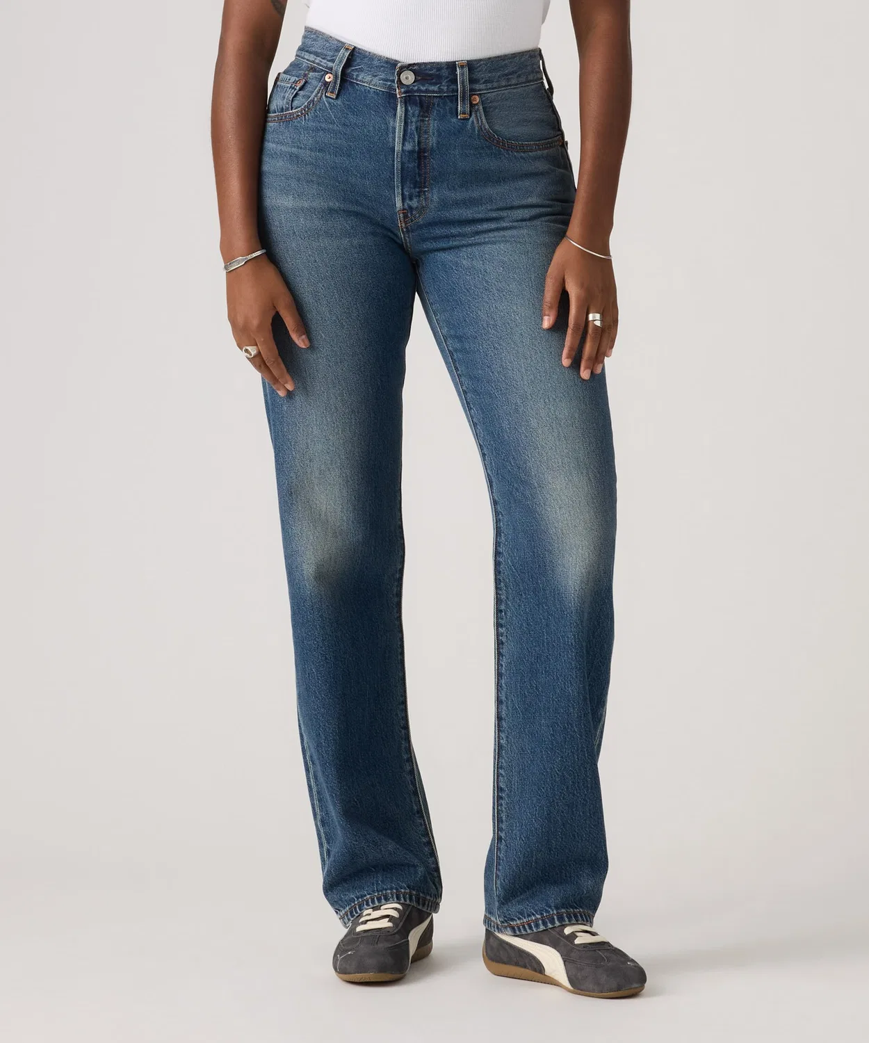 Женские джинсы прямого кроя с легкой тканью 501 '90s Lightweight Levi's, Dark Indigo Blue