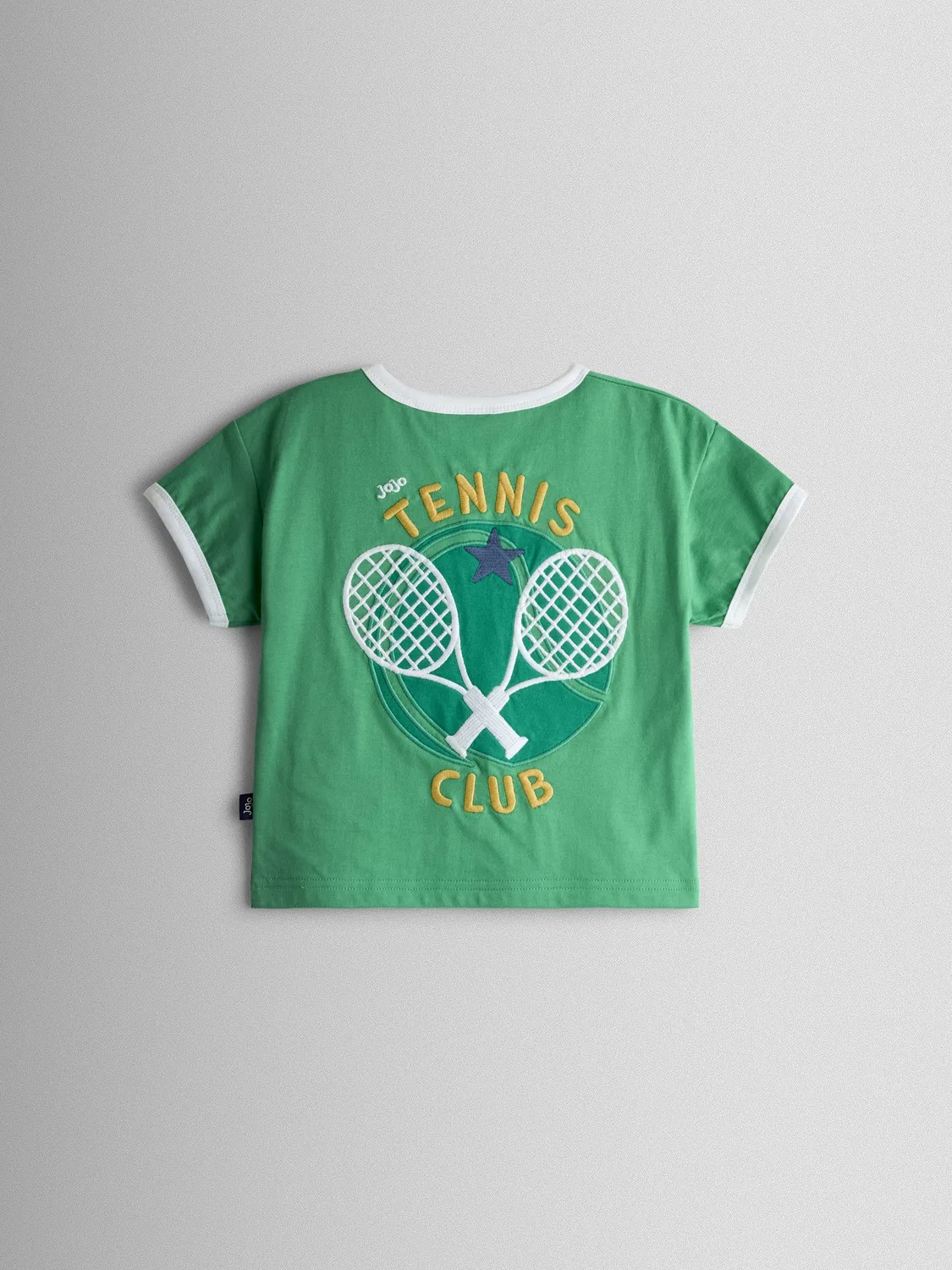 Футболка с аппликацией Tennis Club Jojo Maman Bébé, зеленая — фото 2