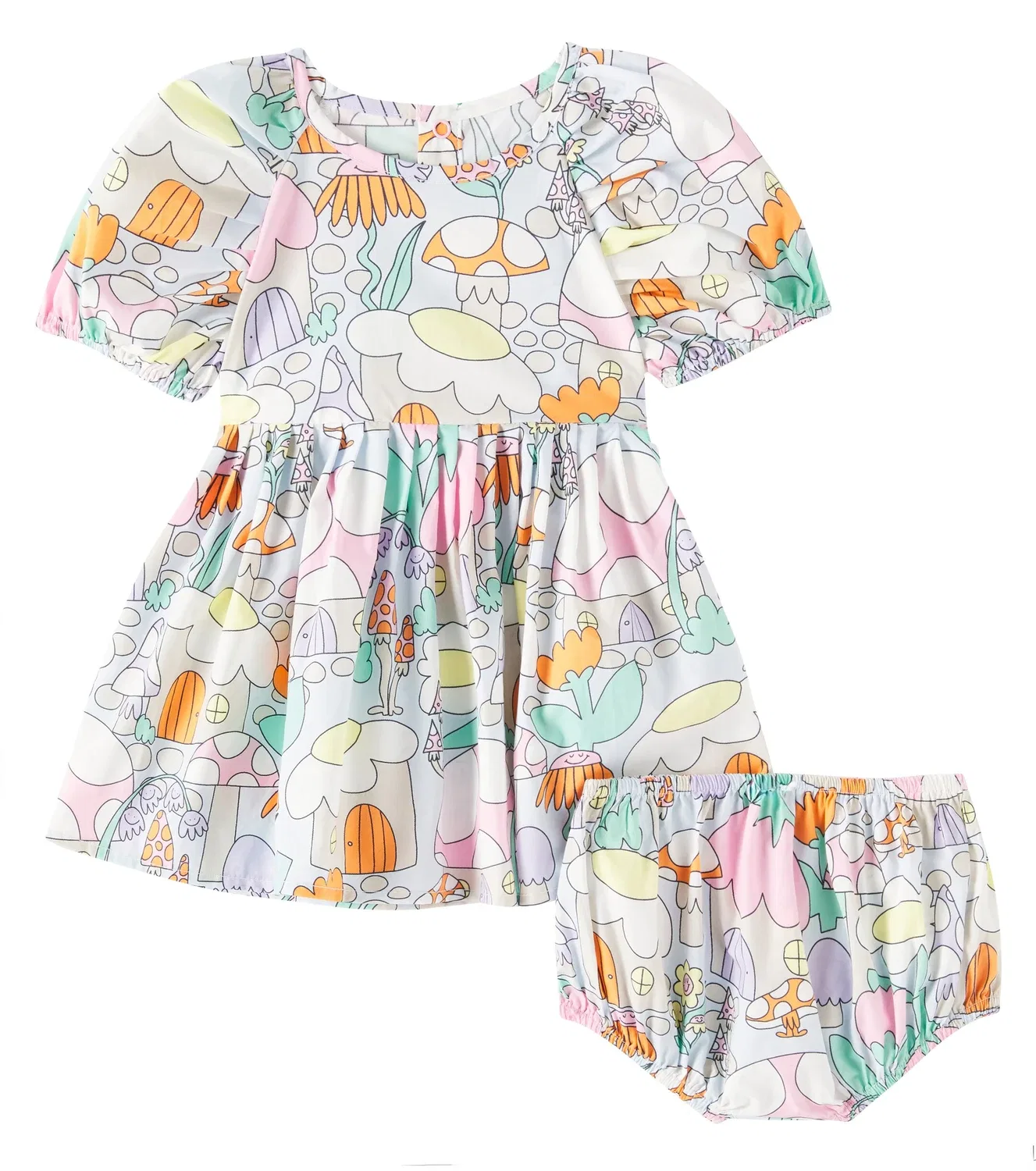 Комплект детского платья и панталон с принтом Stella Mccartney Kids, мультиколор