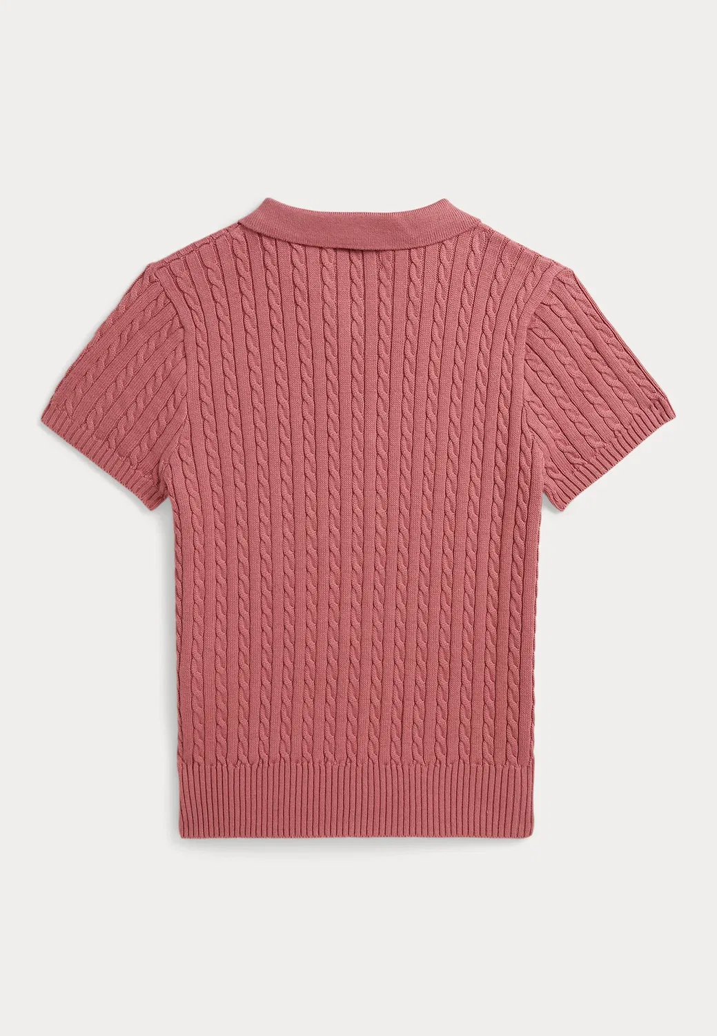 Хлопковый поло-свитер Mini-Cable, размер 7-14 лет - рубашка поло Polo Ralph Lauren, Pink — фото 2