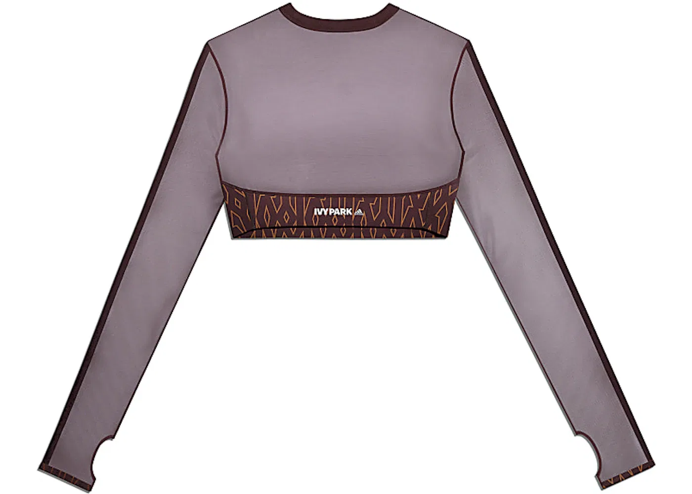 Женский укороченный топ с монограммой Adidas Ivy Park Monogram Crop Top, Wild Brown/Night Red — фото 2