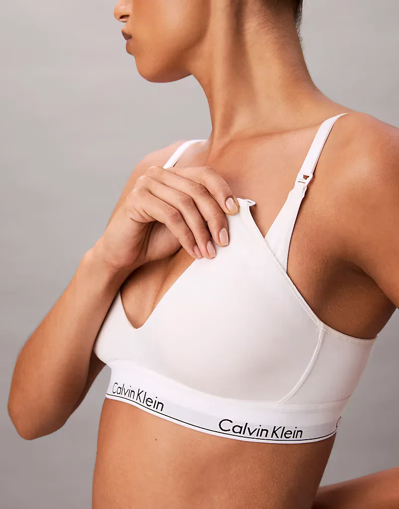 Бюстгальтер-топ Calvin Klein Icon Cotton Modal для беременных, слегка на подкладке, белый — фото 2